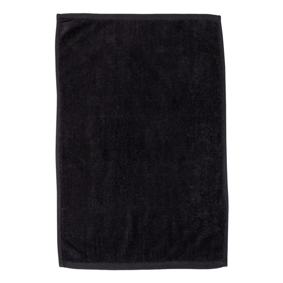 Q-Tees - Hemmed Hand Towel - Color - Black - Size - One Size