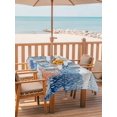 thumbnail image 2 of Outdoor Tablecloth with Umbrella Hole for Patio/Picnic/Party/Camping, Coastal Octopus Waterproof Table Cloth Rectangle Table Cover Washable, Nautical Coral Starfish Blue Wood Plank (54"x 80"), 2 of 9