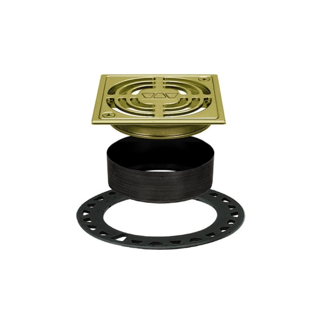 Kit de rejilla para desagüe de ducha Schluter Kerdi-Drain cuadrada de 10 cm en latón