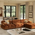 thumbnail image 6 of Jennifer Taylor Home Marcel 109.5" Bubble Modular Modern 4-Piece Reversible Sectional Sofa, Burnt Orange Performance Velvet, 6 of 7