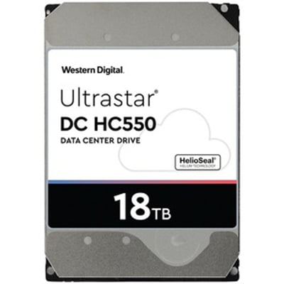 WD Ultrastar DC HC550 18TB Hard Drive 3.5" Internal 512MB SATA 7200 RPM 512E SE NP3 DC HC550 0F38459 (WUH721818ALE6L4)