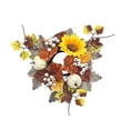 thumbnail image 2 of Artificial Flower Candle Ring Wreath for Wedding Centerpiece Table Decor Mini Floral Garland for Party Home Door Decoration Plastic Candle Holder Ring for Pillar Candles Lanterns Vases 1pcs, 2 of 6