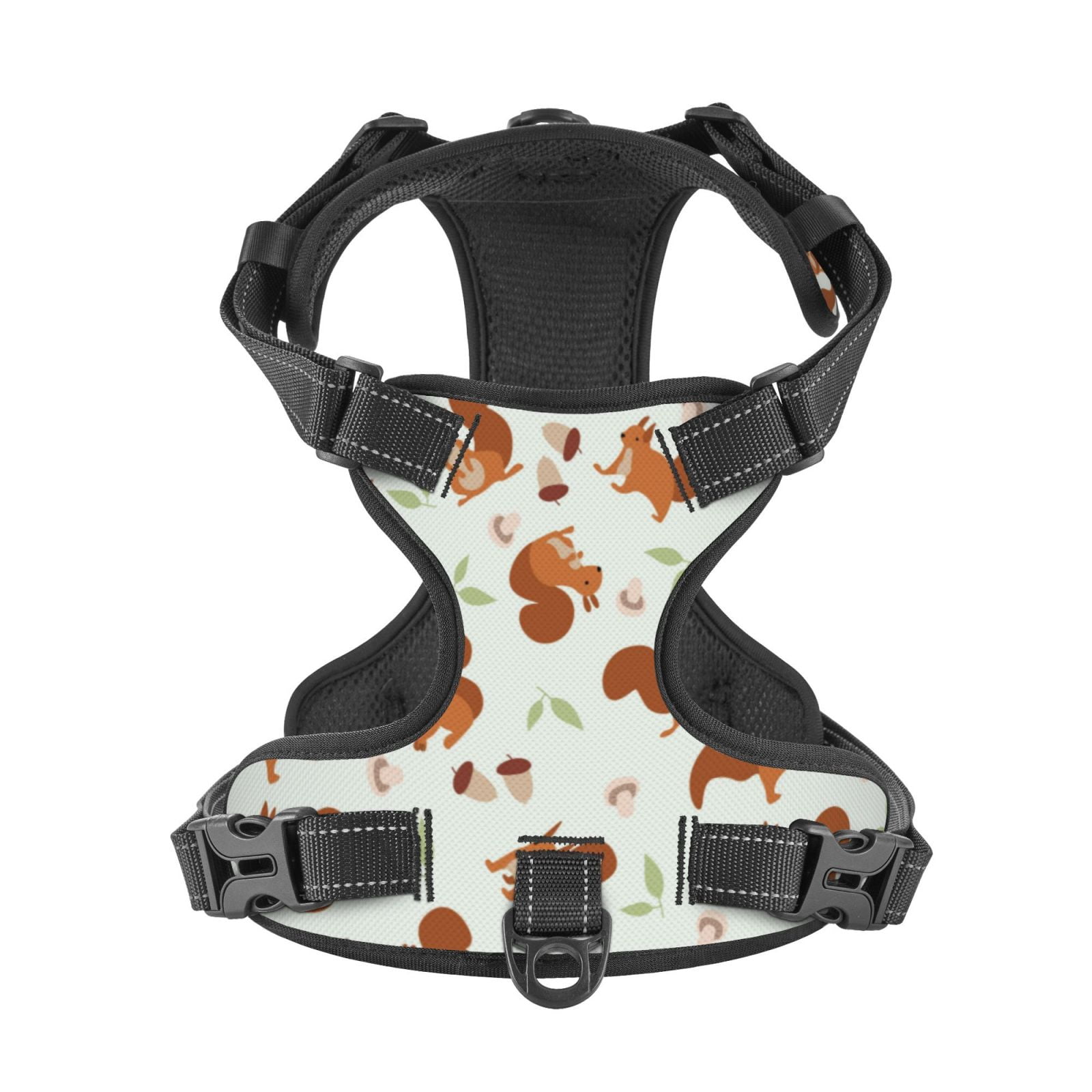 Picia Squirrel Playing No-Pull Dog Harness Reflective Front Clip Vest with Handle,Step-in Air Dog Harness,Adjustable 2 Metal Rings 4 Buckles,Easy to Put on & Take Off