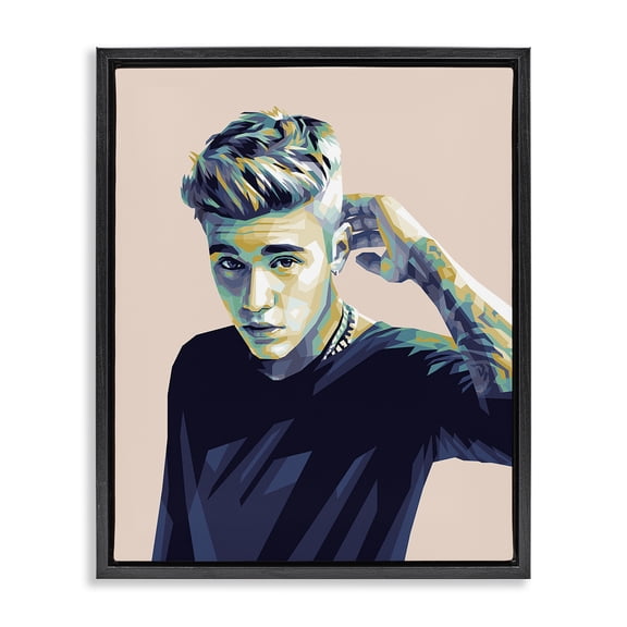 Stupell Industries Modern Justin with Subtle Hues Black Floating Frame Canvas Art, 17 x 21, by Birch&Ink