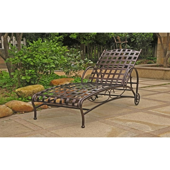 International Caravan Santa Fe Iron Patio Chaise Lounge in Bronze