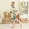 thumbnail image 2 of FORMRS Niños Bathrobe Unisex Hooded Robe Soft Plush Pajamas Sleepwear, Size 7-9T, Beige Cats Reading, 2 of 7