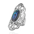 thumbnail image 4 of Vintage Filigree Swirl Beauty Oval Abalone Shell Sterling Silver Ring-7, 4 of 6