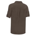 thumbnail image 7 of Olyvenn Womens Short Sleeve Cotton Linen Button Down Up Shirt Collared V Neck Tops Shirts Blouses Dress for Women Western Wear Brown XL, 7 of 7