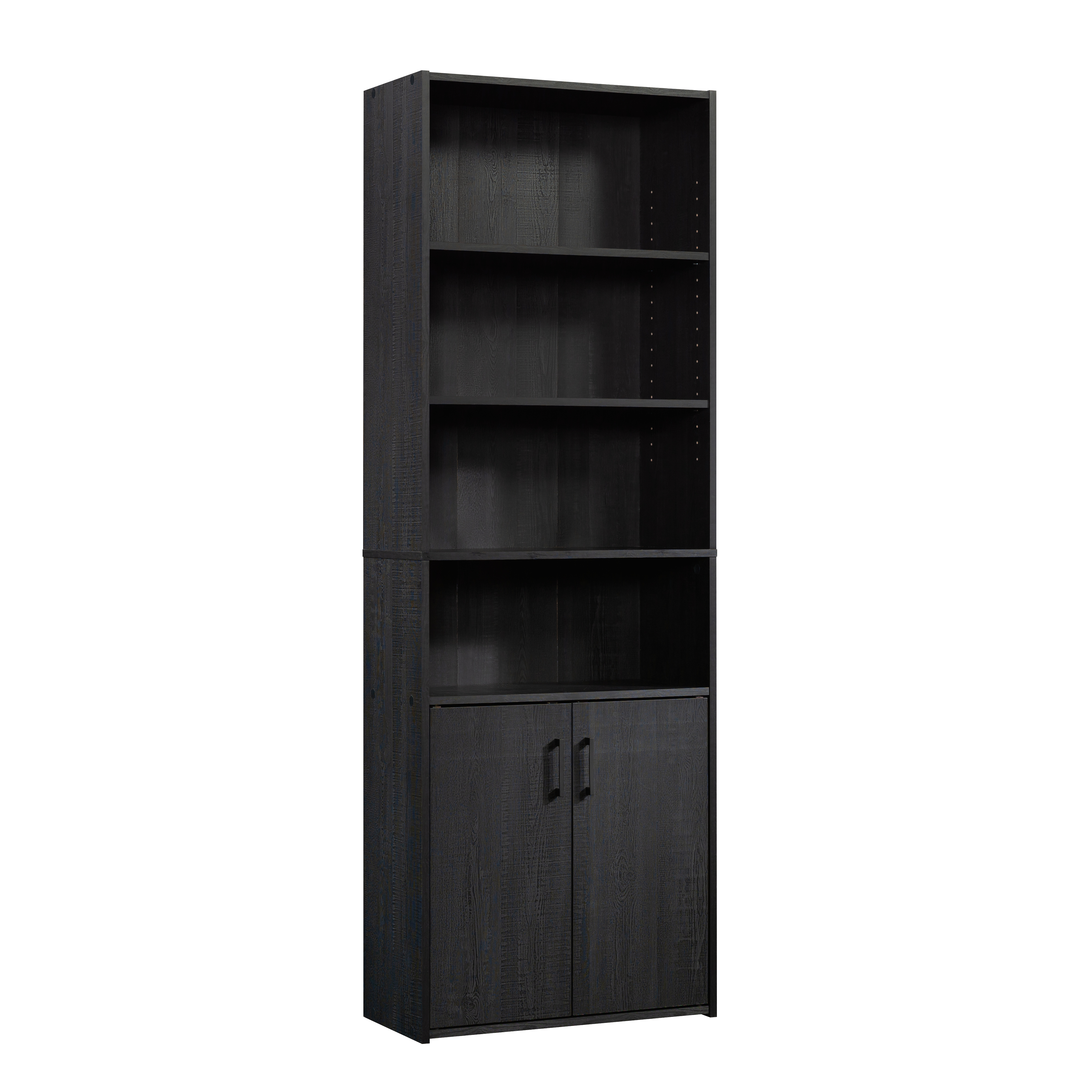 Mainstays 5-Shelf Bookcase with Doors, Black photo 2