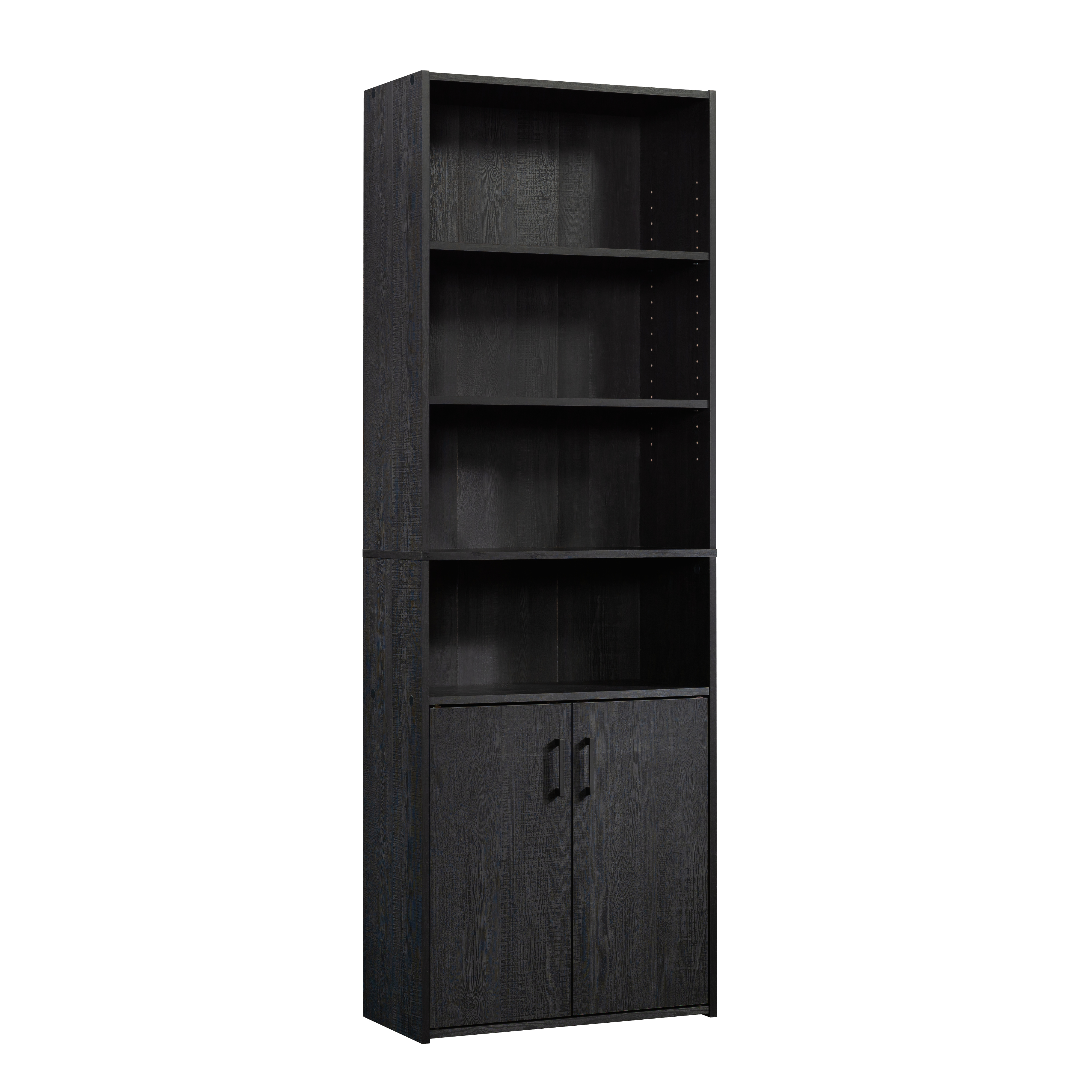 Mainstays Traditional 5 Shelf Bookcase with Doors, Black Finish - image 5 of 10