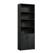 Mainstays Traditional 5 Shelf Bookcase with Doors, Black Finish