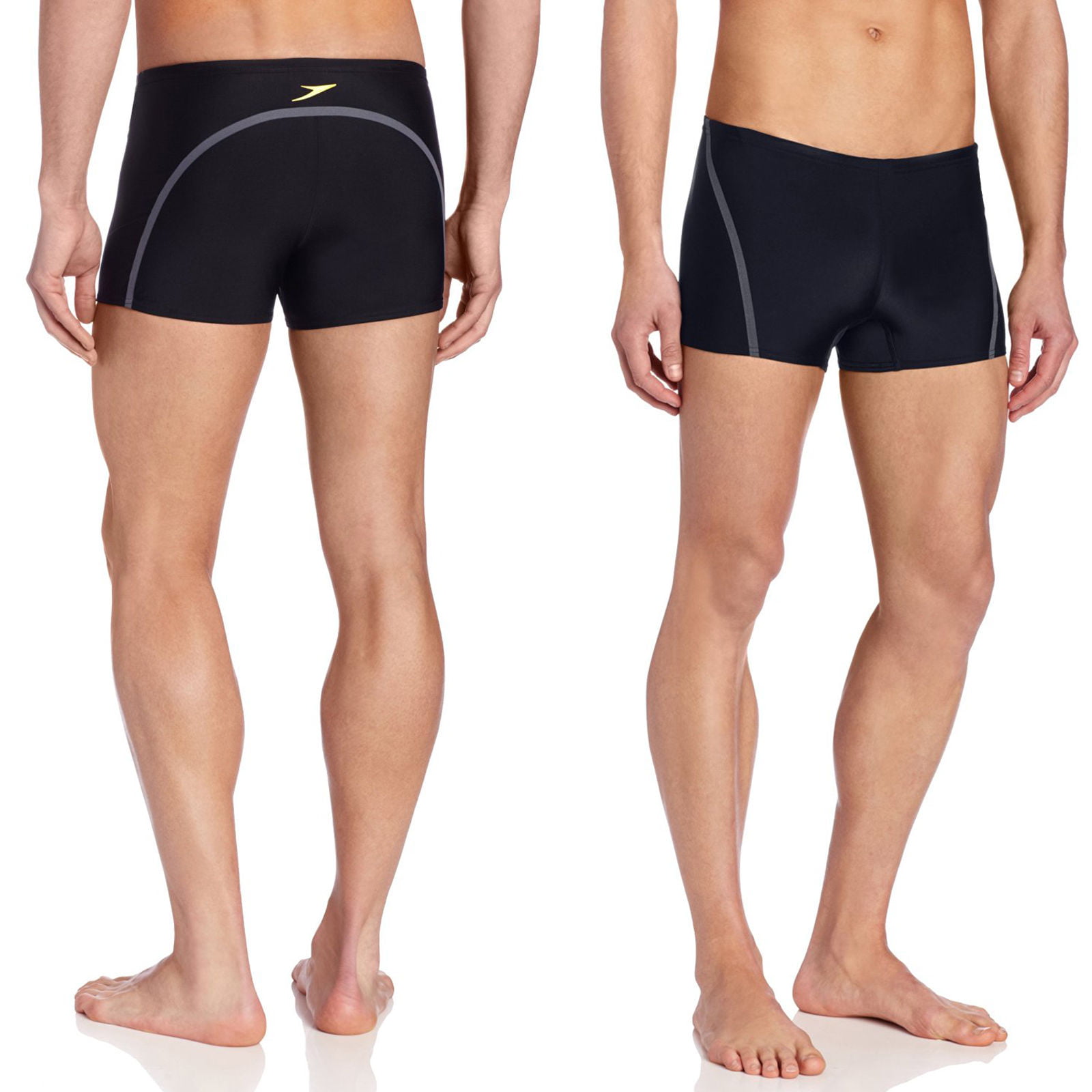 Panegy Men's Splice Jammer Compression Square Leg Swimsuit Solid Briefs 