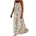 thumbnail image 2 of Bouanq Summer Dresses for Women Boho Floral Beach Sundresses Summer Dress for Women Loose V-Neck Casual Print Sleeveless Sling Midi-Maxi Dresses on Clearance, 2 of 6