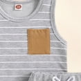 thumbnail image 6 of TOWED22 Toddler Baby Boy Summer Clothes Set Short Sleeve Checkered Tops & Shorts Novelty Color Block Outfits Light Gray,2-3 Y, 6 of 6