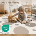 thumbnail image 4 of ODIKA 8'x10' Beige Abstract Geometric Stripe Washable Area Rug Modern Artistic With Subtle Neutral Tones Ornamental Durable, Non-Slip for Living Room, Under Sectional, Family, 4 of 7