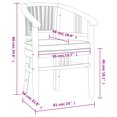 thumbnail image 4 of vidaXL 3 Piece Garden Dining Set Solid Wood Teak, 4 of 5