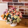 thumbnail image 4 of 10 Heads Orange Flowers Artificial, Artificial Flowers Fake Mini Hydrangea Bulk Wedding Decoration Silk Bouquet Peony Decor Plastic Flower Arrangements Table Centerpieces 1 Packs(Blush), 4 of 9