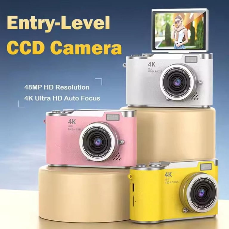 48MP Digital Camera with 2.4-Inch Flip Screen, Auto Focus, 8X Zoom