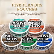 Smokey Mountain Caffeinated Pouches - Spearmint - Tobacco Free and Nicotine Free - 10 Can Box - 15 Pouches Per Can