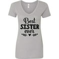 thumbnail image 3 of Inktastic Best Sister Ever Women's V-Neck T-Shirt, 3 of 5