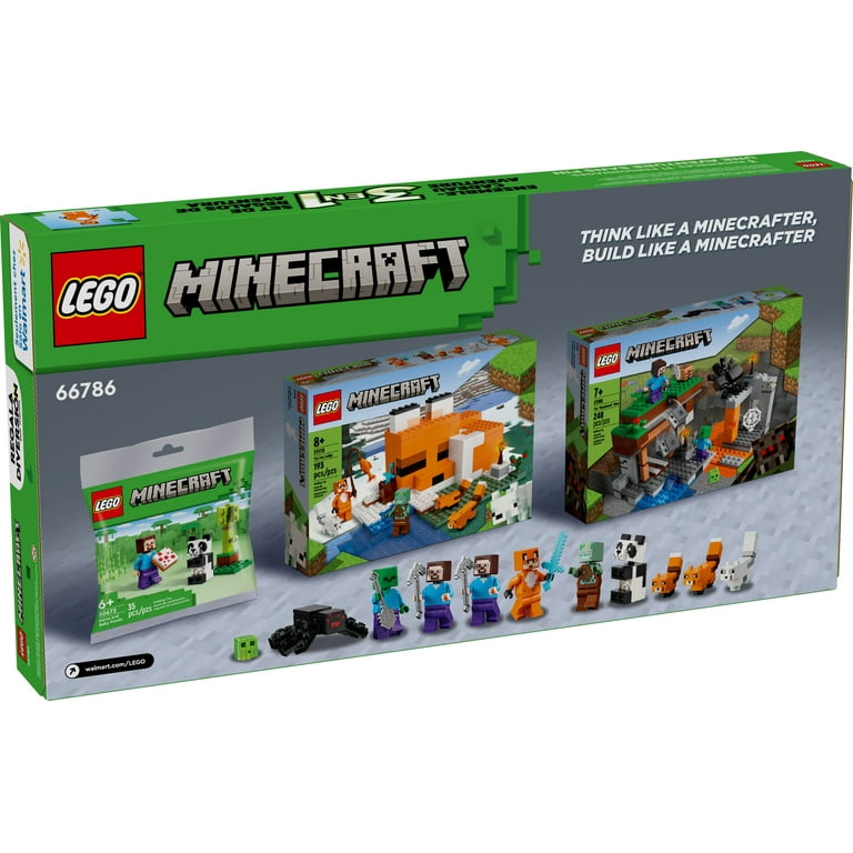LEGO Minecraft Gift Set 3 Imaginative Building Sets in 1 Box Video Game Toy Gift for Gamers 66786