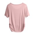 thumbnail image 4 of qelini T-shirts for Women with Round Neck School Season Solid Color Short Sleeved Loose Casual Daily Wearing Basic Tops Juniors Summer Comfortable 1Pack Pink 2XL, 4 of 7