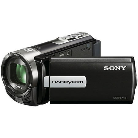 Sony Handycam DCR-SX45 Black, Standard Definition Compact Camcorder, 70x Zoom, 3" LCD