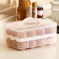 thumbnail image 4 of Bandeja de huevos de doble capa, caja de almacenamiento, soporte para huevos, organizador con tapa, cocina y hogar, 4 of 8
