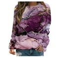 thumbnail image 2 of Nouveaux Hauts pour Femmes 2023 Mode Dames Chandail en Molleton à Manches Longues Col Rond Imprimé Blouse Pull-Over Coupe Décontractée Chandail en Molleton Oversize pour Femmes, 2 of 5