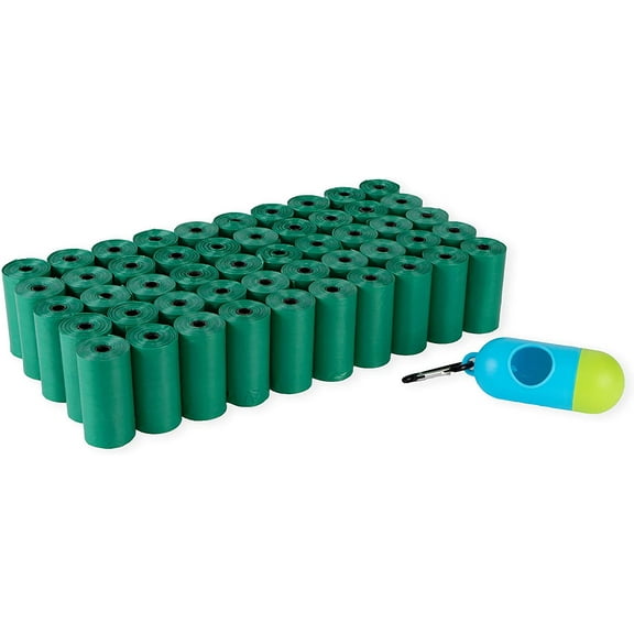 PETSWORLD 4000 Cucumber Scented Dog Waste Bags, Extra Thick and Sturdy Poop Bags for Dogs, Guaranteed Leak-proof, 20 Waste Bags Per Roll with FREE Leash Clip and Bag Dispenser