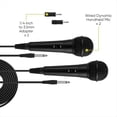 thumbnail image 3 of Paquete de 2 Micrófonos con Cable para Cantar. Cardioides Dinámicos Adaptador 1/4 Pulgada A 3,5 mm Sistemas Megafonía y Oratoria., 3 of 5