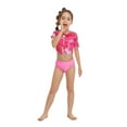 thumbnail image 6 of Gyratedream 6-14 Years Girls Pink Tie-dye Bikini Set with Cover Up Drawstring Crop Tops Skirt 4PCS Swimsuit Bathing Suit, 6 of 8