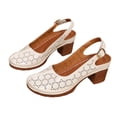 thumbnail image 4 of DIVVce Cutout Closed Toe Block Heel Slingback Sandals For Women Adjustable Buckle Comfort Footwear, 4 of 6