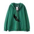 thumbnail image 3 of Sudadera con capucha y cremallera de plumas Harajuku gótica de hip-hop oscuro para hombre y mujer, chaqueta Harajuku, sudadera, 3 of 5