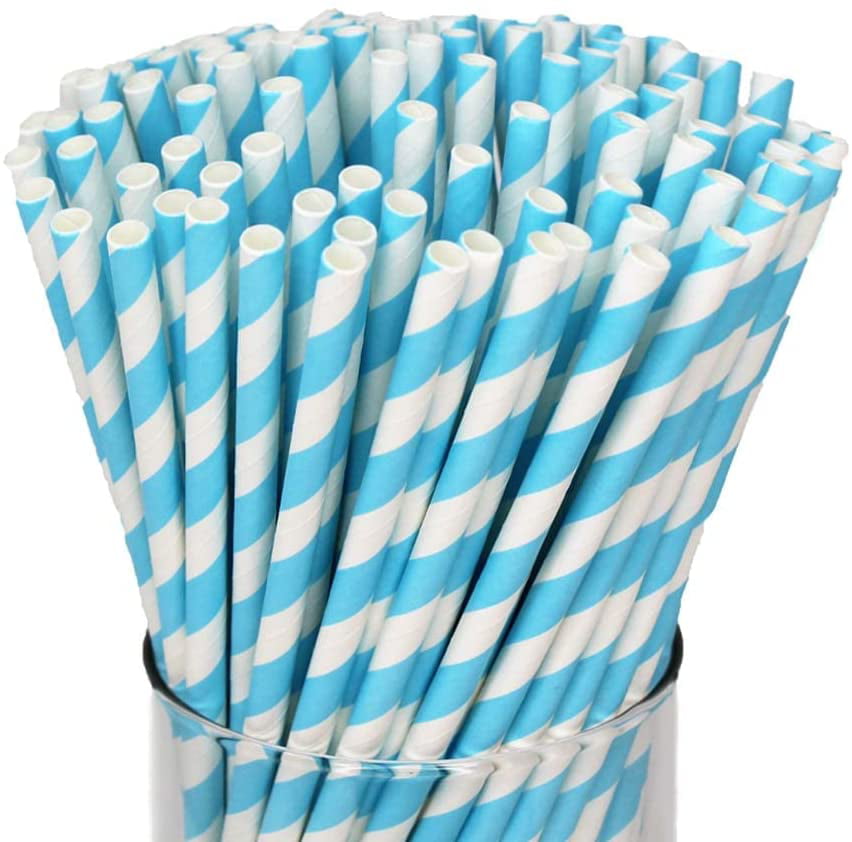 Black And White Party Drinking 100% Eco Biodegradable Compostable Paper Straws 
