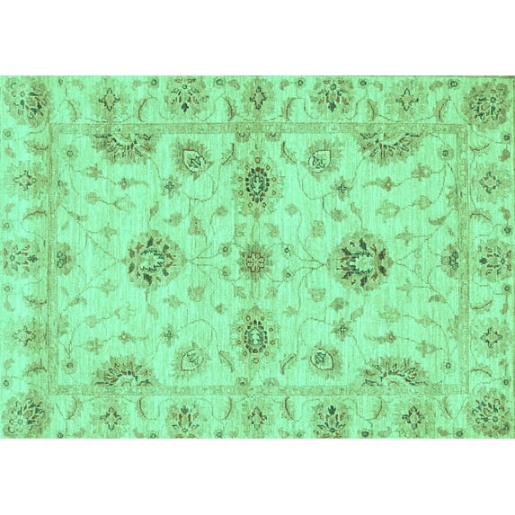 Ahgly Company Indoor Rectangle Oriental Turquoise Blue Traditional Area Rugs, 3' x 5'