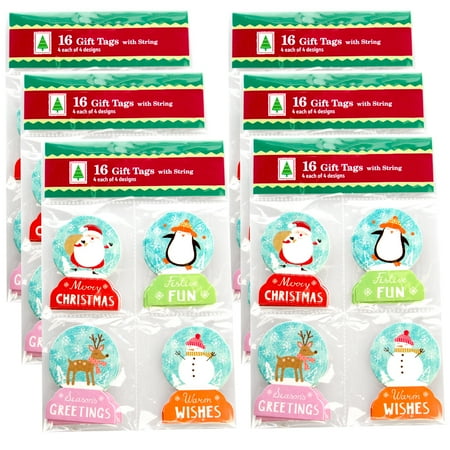 Lotion Gift Tags Paper Magic Group Set of 96 Assorted Small Christmas Holiday Gift Tags & String Ties 4 Unique Styles ()