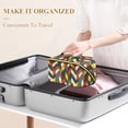 thumbnail image 3 of FORMRS Makeup Bag Travel Cosmetic Organizer for Women Fold Flat Zipper Pouch with Handle, Red Geometric, 3 of 8