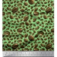 thumbnail image 1 of Soimoi Green Cotton Voile Fabric Coffee Beans Food Printed Craft Fabric by the Yard 56 Inch Wide, 1 of 3