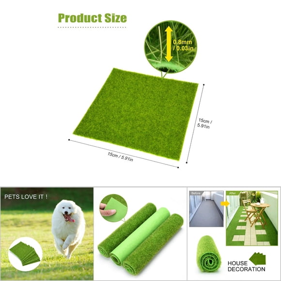 Artificial Grass, Synthetic Artificial Grass Mat Turf Lawn Garden Micro Landscape Ornament Home Decor