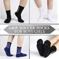 thumbnail image 5 of 3 Pairs Kids Grip Soccer Socks Cushioned Non Slip Football Athletic Sports Socks for Boys Girls, 5 of 7