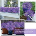 thumbnail image 3 of Corn Flower Artificial Flowers for Outdoor UV Resistant Fake Plants, Faux Plastic Flower Artificial Plants for Home Window Box Porch Indoor Cemetery Summer Decor(Purple), 3 of 5
