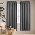 thumbnail image 4 of Cortinas opacas Levamdar con cinta de volantes térmicas 183x117 cm gris oscuro juego de 2, 4 of 5