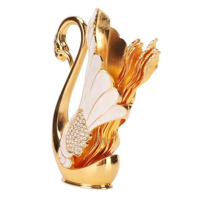 Soporte de Base de Cisne para Cubiertos Soporte para Cuchara y Ensalada Tenedor Creativo Vajilla Juego de Cuchara de café Bandejas para Mezclar Cucharas de Mesa Cygnus ANGGREK Otros