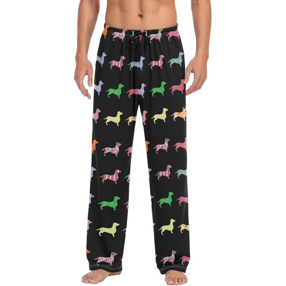 GZHJMY Cute Cartoon Dog Mens Pajama Pants, Comfortable and Soft Men Pajama Bottoms with Pockets and Drawstring, Christmas New Year Birthday Father's Day
