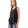 thumbnail image 2 of URBAN DAIZY Women's Casual Sleeveless Top Scoop Neck Round Hem Loose Fit Flowy Tunic Basic Tank T Shirt UD02_T21074 Black 2X, 2 of 6