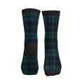thumbnail image 2 of Women's Men's Deep Blue & Green Plaid Colorful Novelty Pattern Crew Athletic Socks, 2 of 7