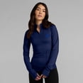 thumbnail image 4 of Women's Fanatics Navy Atlanta Braves Elements Raglan Tri-Blend Quarter-Zip Top, 4 of 7