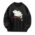 thumbnail image 2 of Sudadera de cuello redondo para mujer, Tops, ropa con estampado gráfico, jersey de cuello redondo, suelto para la calle, otoño, uso diario, compras , Negro S, 2 of 10