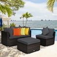 thumbnail image 1 of Costway 4PCS Patio Rattan Furniture Set Sofa Ottoman Cushion Garden Deck Grey, 1 of 10